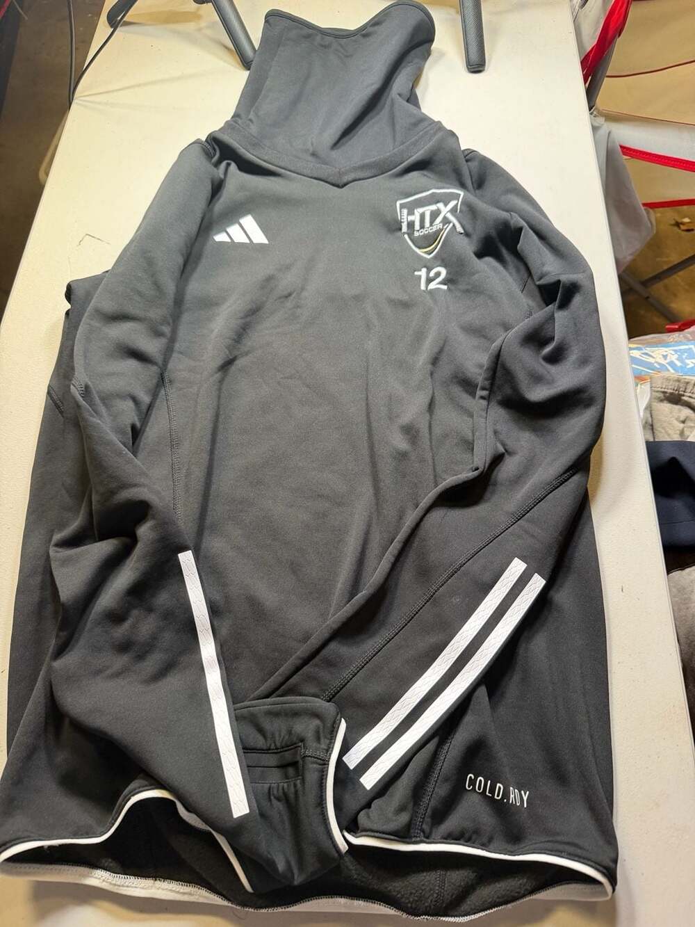Adidas HTX Soccer Cold.Rdy Sweatshirt Size M Black Long Sleeve